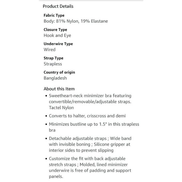 NWT BALI Nude strapless 4 ways convertible straps bra - Picture 5 of 12